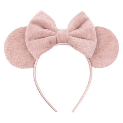 New Trendy Mouse Ears Headband Mickey 3.3"Velvet For Girls Soft Bow Hairband Halloween Festival Party Trip DIY Hair Accessories