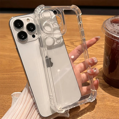 Luxury Shockproof Transparent Case For iPhone 17 16 15 14 13 12 11 Pro Max X Xs XR Max 7 8 Plus SE Clear Soft Bumper Cases Cover