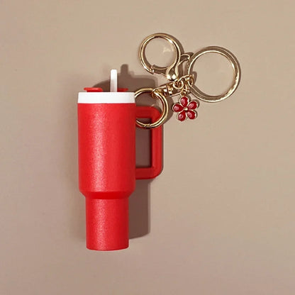 Mini Stanley Cup Keychain Creative Coin Chapstick Storage Box Accessories Key Holder Backpack Tumbler Handle Decoration