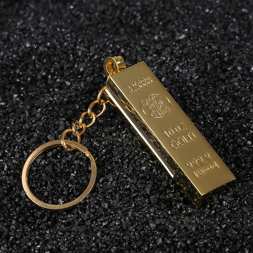 2025 Mini Retro Gold Bar 10,000 Times Kerosenei Lighter Outdoor Waterproof Portable Pendant Cigarette Lighter Wholesale