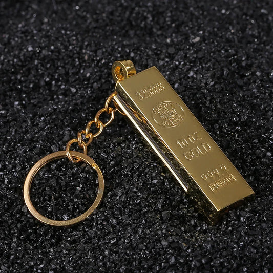 2025 Mini Retro Gold Bar 10,000 Times Kerosenei Lighter Outdoor Waterproof Portable Pendant Cigarette Lighter Wholesale