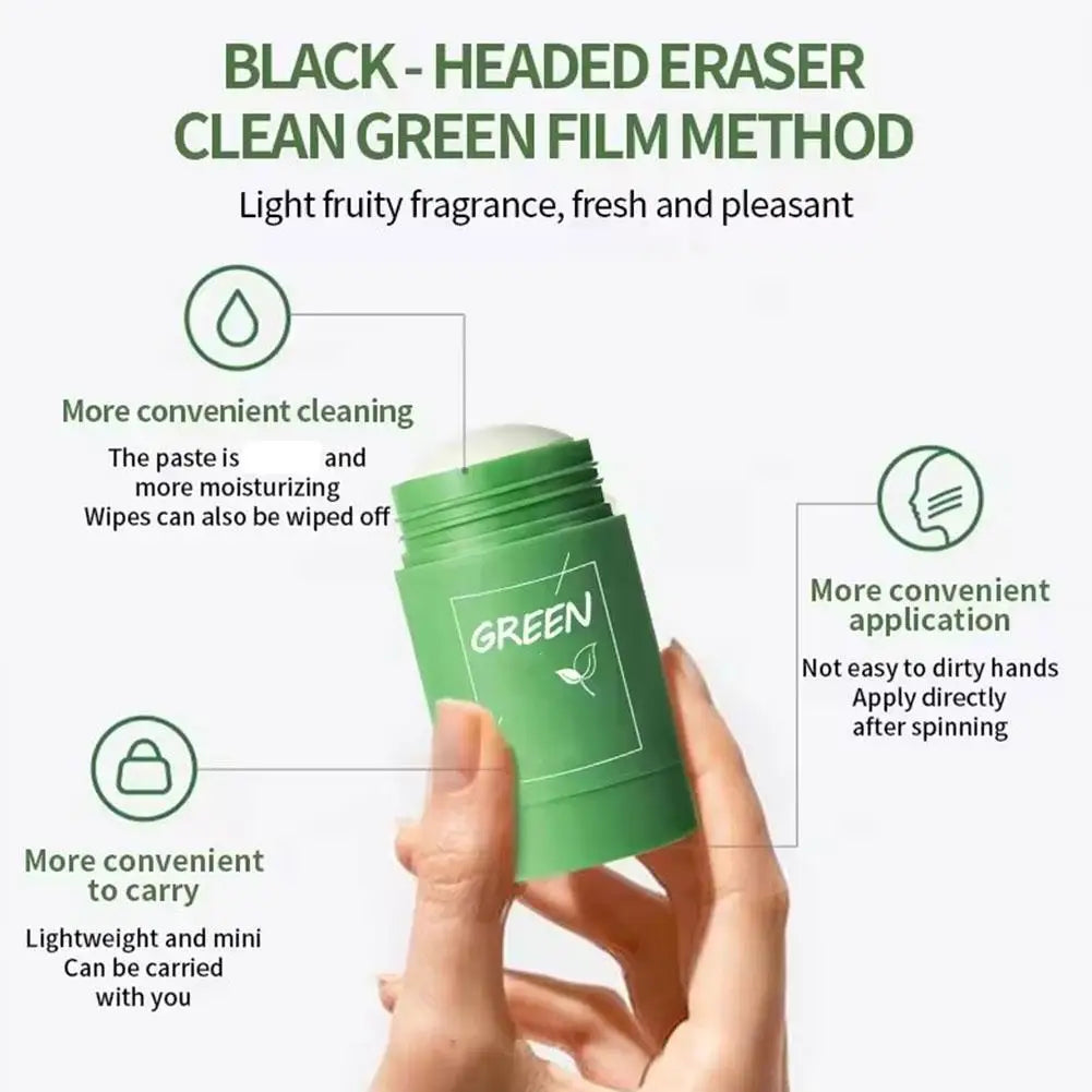 2024 NEW Green Tea Solid Cleansing Mask Dispel Acne Remover Moisturizing Film Mask Blackhead Pores Smear Cleansing Blemish O1Y7
