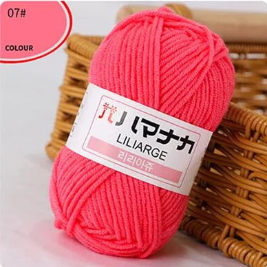 25G Milk Sweet Soft Baby Cotton Knitting Wool Thick Fiber Yarn Velvet Hand Threads for Knitting Wool Crochet Yarn for DIY Sweate