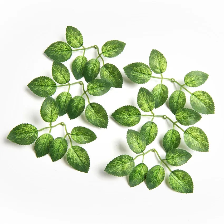 20 Pieces Silk Rose Leaves Fake Plant Wedding Decorative Wreath Christmas Decorations for Home Diy Decorative Artificial Flowers