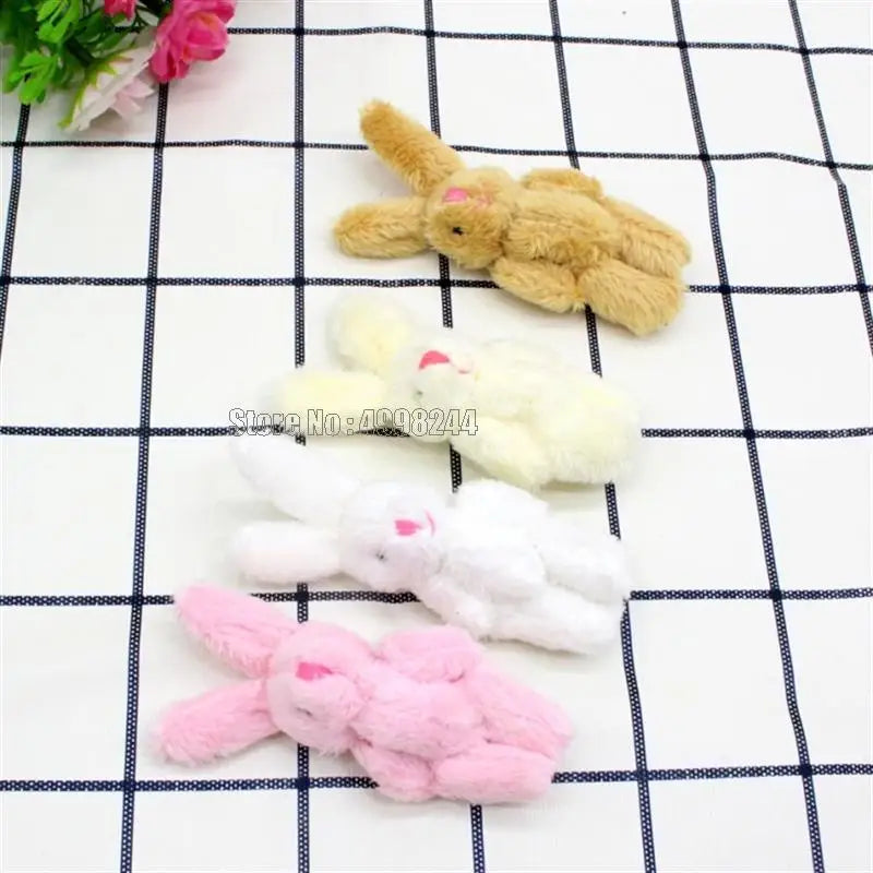 5pcs/lots Soft Mini Joint Rabbit Pendant Bunny For Key Chain Bouquet Doll Diy Ornaments Gifts Toy