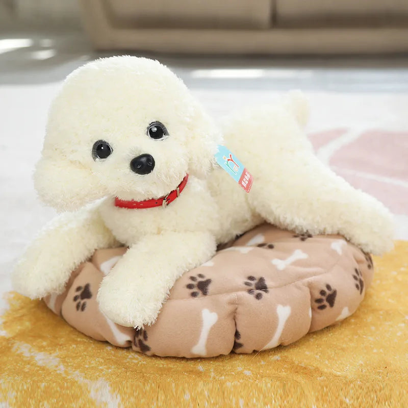 Kawaii Soft Realistic Teddy Dog Plush Toy Funny Simulation Stuffed Little Puppy Dolls Lovely Birthday Gift for Baby Kids Girls