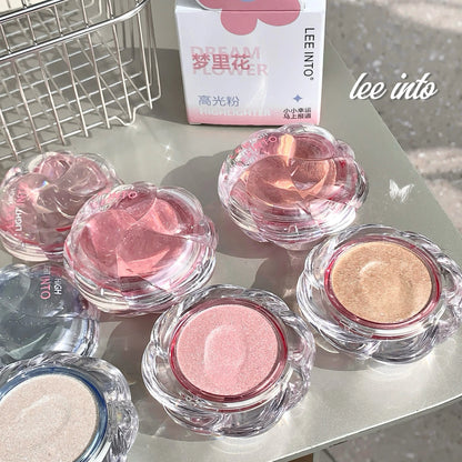 LEE INTO Dream Flower Highlight Powder Brightens and Contours Pearlescent Glitter No Flying Powder