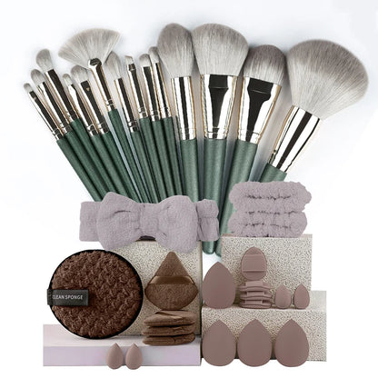 34pcs Makeup Brushes Set 14pcs Travel Portable Foundation Concealer Makeup Brush Professional Liquid Cream Make-up Beauty Tool