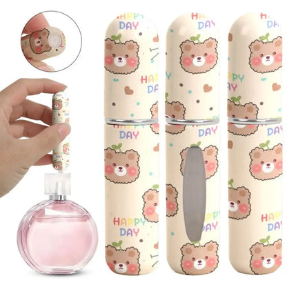 5ml Mini Perfume Bottle Essential Oil Alcohol Spray Atomizer Bottle Spray Rotating Bottle Refillable Empty Cosmetic Containers