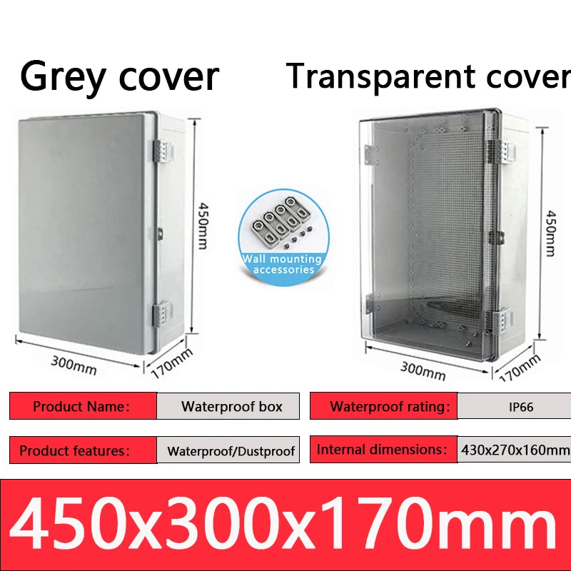 IP66 ABS plastic PC enclosure with hinge latch lock outdoor distribution box waterproof electrical junction box instrument box