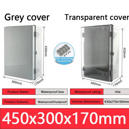 IP66 ABS plastic PC enclosure with hinge latch lock outdoor distribution box waterproof electrical junction box instrument box