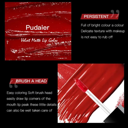 Matte Liquid Lipstick 17 Colors, Long Lasting Lip Gloss, Velvet Lip Cream, High Pigment, Non-Stick Cup, Sexy Finish