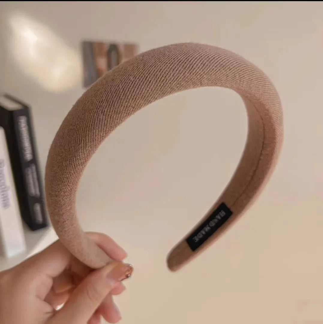 Rose Red Wide-brimmed Sponge Hair Band Women Fairy Temperament Headband Tweed Head Hoop Hairband Princess Girls Hair Accessories