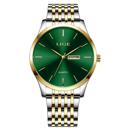 LIGE Top Brand Quartz Watches For Men Fashion Business Luxury Mens Watch Waterproof Date Steel Strap Wristwatches Reloj Hombre