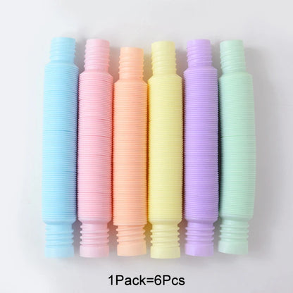 6-24Pcs Funny Pop Tubes Pipe Fidget Sensory Antistress Toys for Children Adults Birthday Party Favors Pinata Filler Goodie Bag