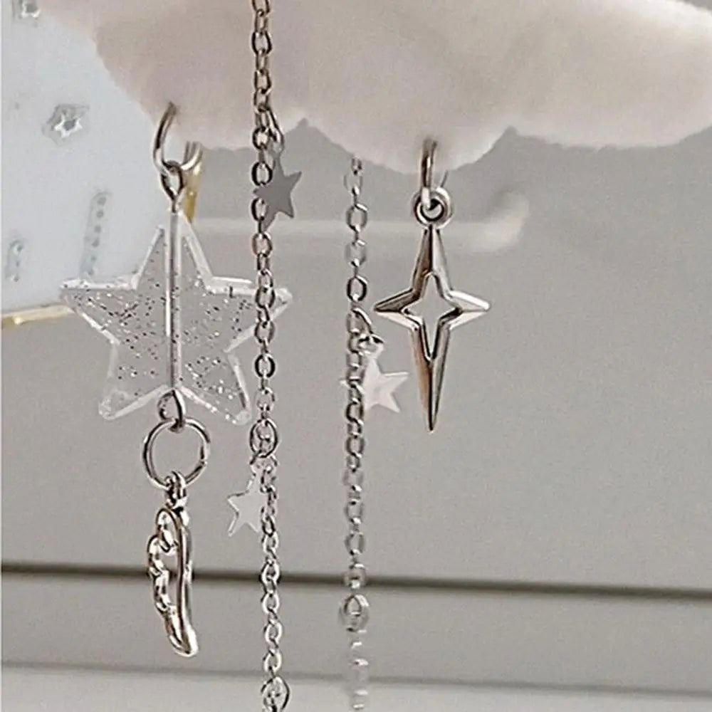 Y2K Wing Star Lanyard Keychain Plush Angel Phone Decoration Pendant Trendy Star Chain Bag Decoration Sweet Cool Girl Accessories