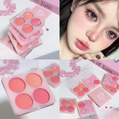 Sweet Ice Cream 4-Color Blush Brightening Peach Pink Color Transparent Natural Lightweight Blendable Face Color Face Makeup