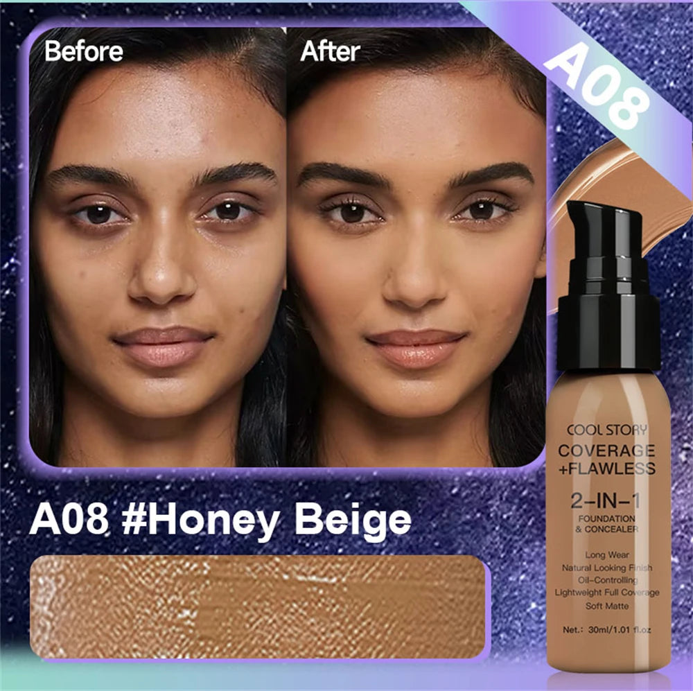 10 Color Lasting Face Foundation Cream Oil-Control Matte BB Cream Liquid Full Coverage Waterproof Hydrating Brighten Concealer