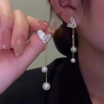 2023 New Fashion Trend Unique Design Delicate Elegant Green Zircon Tassel Earrings Women High Jewelry Wedding Party Gifts