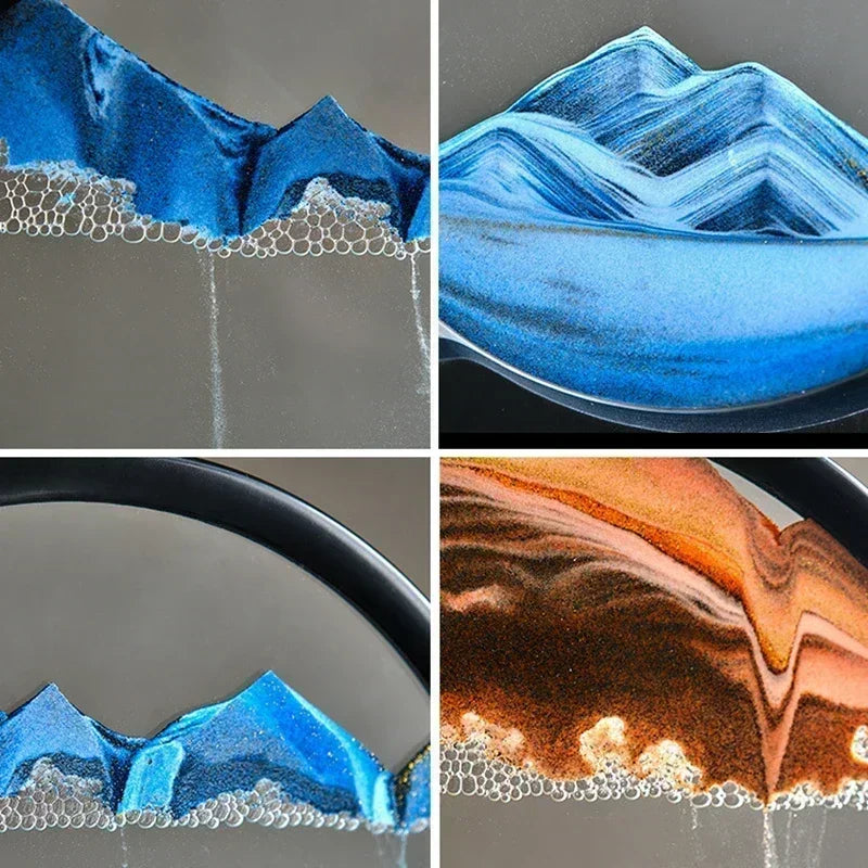 3D Quicksand Painter Living Room Decoration Decorative Painting Creative Decompression Desktop Light Luxury Hourglass