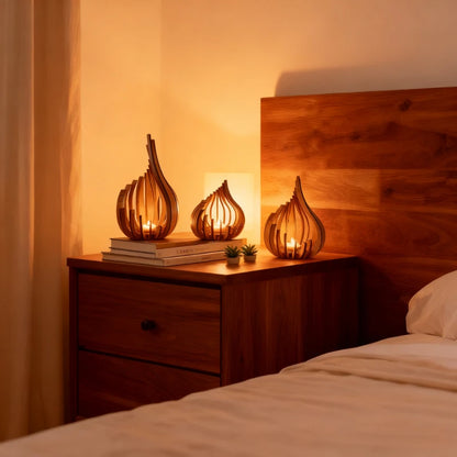 Artwork Streamline Wooden DIY Handmade Candle Holder Decoration Ornament Candle Holder, Creating A Warm Atmosphere