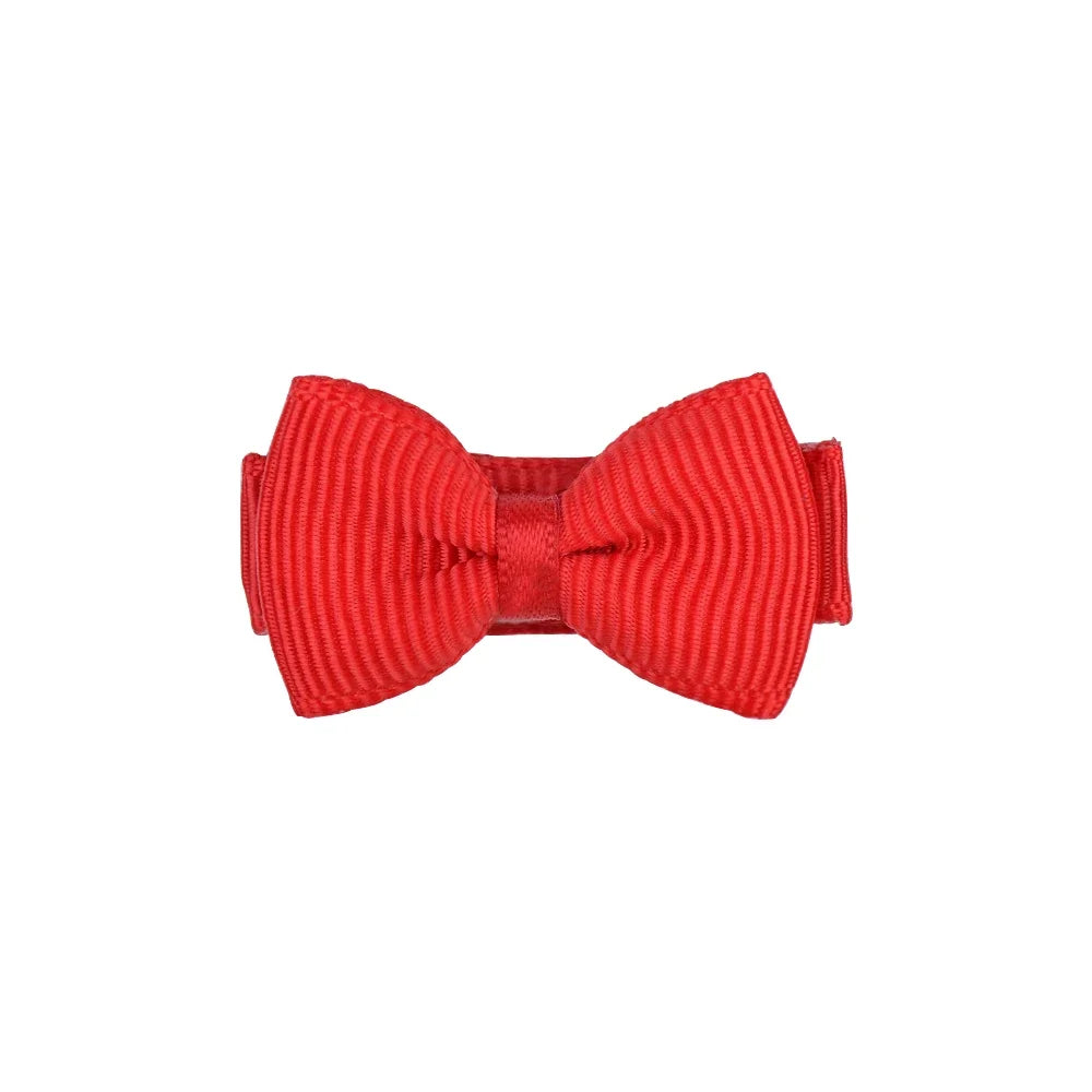 RIBBON BOWS Mini Ribbon Hair Bows Clip for Girls Bangs Hairgrips Covered Safety Bows Headwear Kids Head Claw Accessories