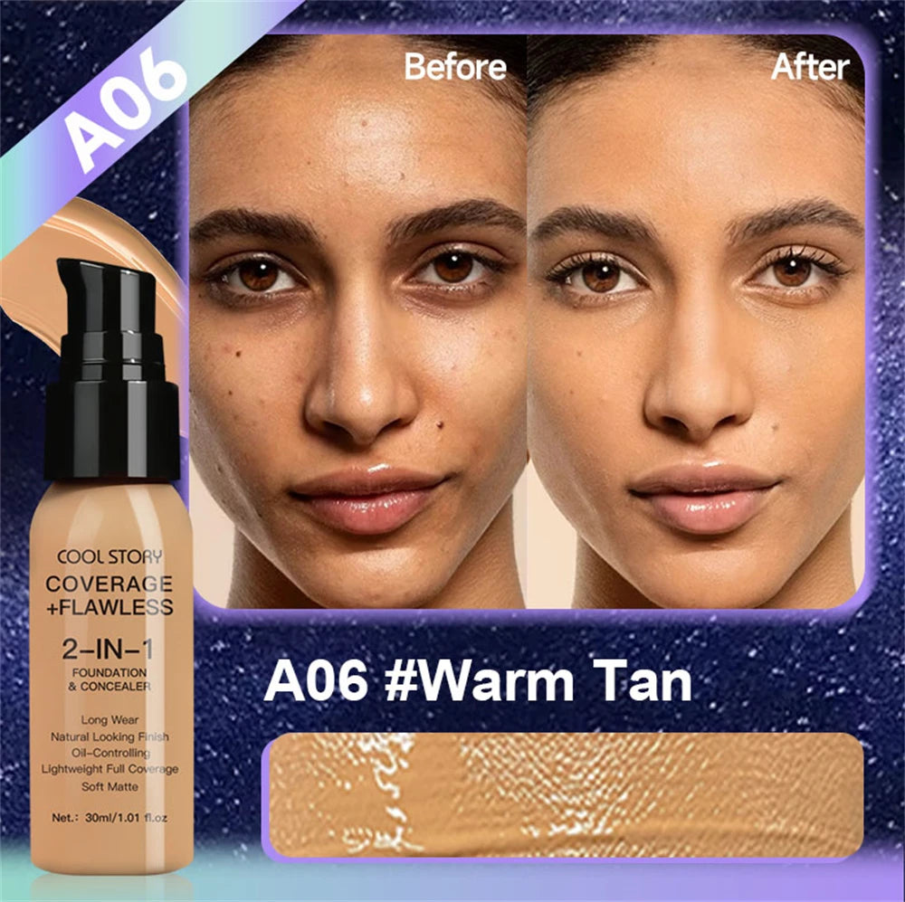 10 Color Lasting Face Foundation Cream Oil-Control Matte BB Cream Liquid Full Coverage Waterproof Hydrating Brighten Concealer