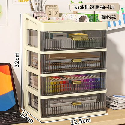 Desktop Organizer Box Multi-Layer Storage for Office Stationery Pencils Student Supplies Bedroom Study Desk Organization