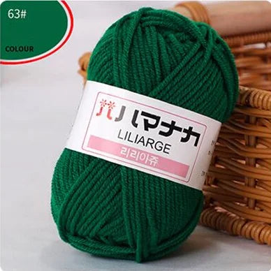 25G Milk Sweet Soft Baby Cotton Knitting Wool Thick Fiber Yarn Velvet Hand Threads for Knitting Wool Crochet Yarn for DIY Sweate