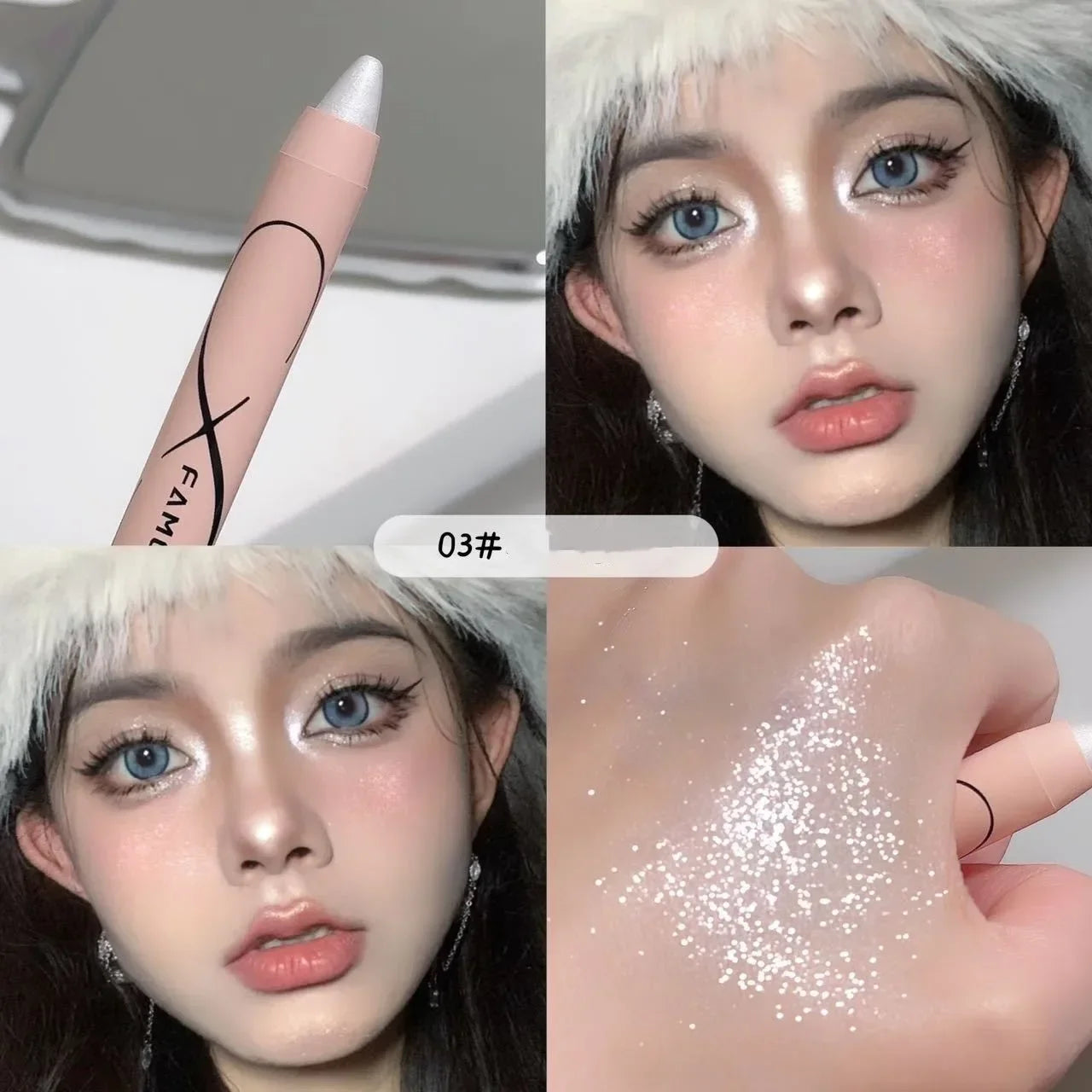 Pearl Gold Green Glitter Shimmer Contour Blush Pen Brighten Makeup Fairy High Gloss Pen Face Body Highlighter Stick Cosmetics