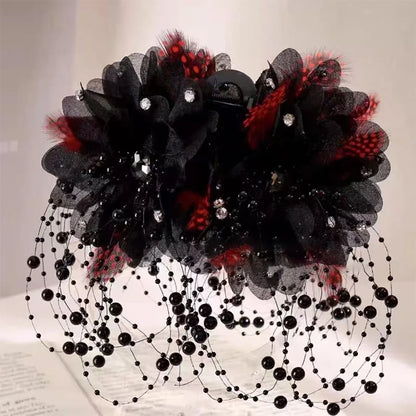 1PC Fashion Feather Butterfly Flower Pearl Tassel Hair Clip Women Shark Ponytail Clip Headdress Hair Accessories