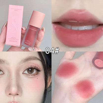 Gege Bear Smooth Multi-purpose Cream Expansion Color Blush Not Easy to Fade Nude Matte Velvet Lip Glaze