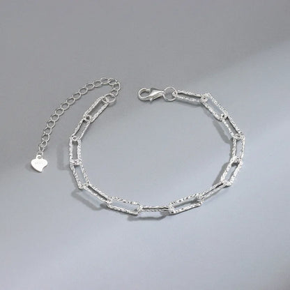 925 Sterling Silver Hollow Heart Zircon Bracelets For Women Korean Sweet Sparkling Adjustable Chain Bracelet Fashion Jewelry