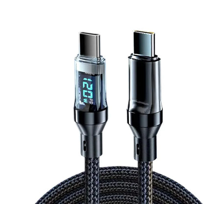 NNBILI 120W A-C and C-C Phone Super Fast Charging Cable with LED display screen, not compatible Xiaomi iPhone、 Samsung
