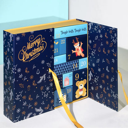 24 Days Refillable Calendar Christmas Boxes Empty Countdown Calendar Foldable New Year Holiday Box For Candy Window Fireplace