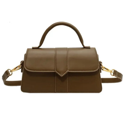 Fashionable Small Square Handbag Women's Crossbody Bag Trendy Handbag Soft PU Leather Neutral Minimalist Style Mobile Phone Pock