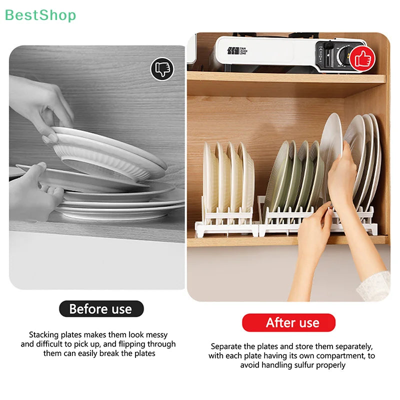Dish Organizer Rack Upright Draining Cabinet Plate Organizer Plate Dish Drying Rack Kitchen Dishes Stand Vertical Storage Rack