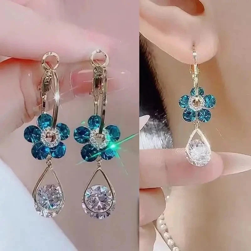 925 Silver Needle Purple Butterfly Long Tassel Earrings For Women Jewelry 2026 Trending Korean Fashion Luxury Crystal Earrings