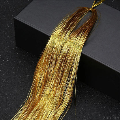 Sparkle Shiny Hair Tinsel Rainbow Strands Dazzles Women Hippie for Braiding Headdress False Hair Extensions Decor Glitter Strips
