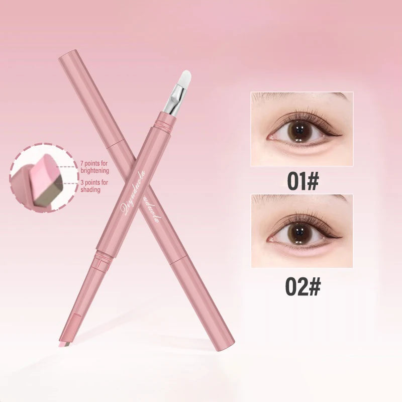 Dual-Tone Under-Eye Lying Silkworms Pencil Nude Pink Matte Highlighting Shadow Pencil Brightening Cream Aegyo Sal Makeup Pen
