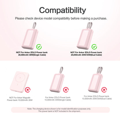 SIKAI Silicone Case For Anker Nano Power Bank 10,000mAh 30W USB-C Portable Charger with Built-In Cable Shockproof Travel Case