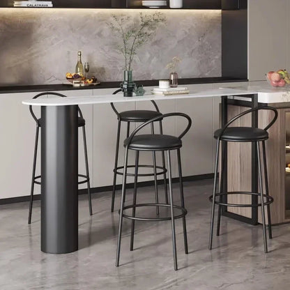 Nordic Modern High Bar Tables Household Slate Bar Table Kitchen Furniture Living Room Simple Integrated Island Dining Table v