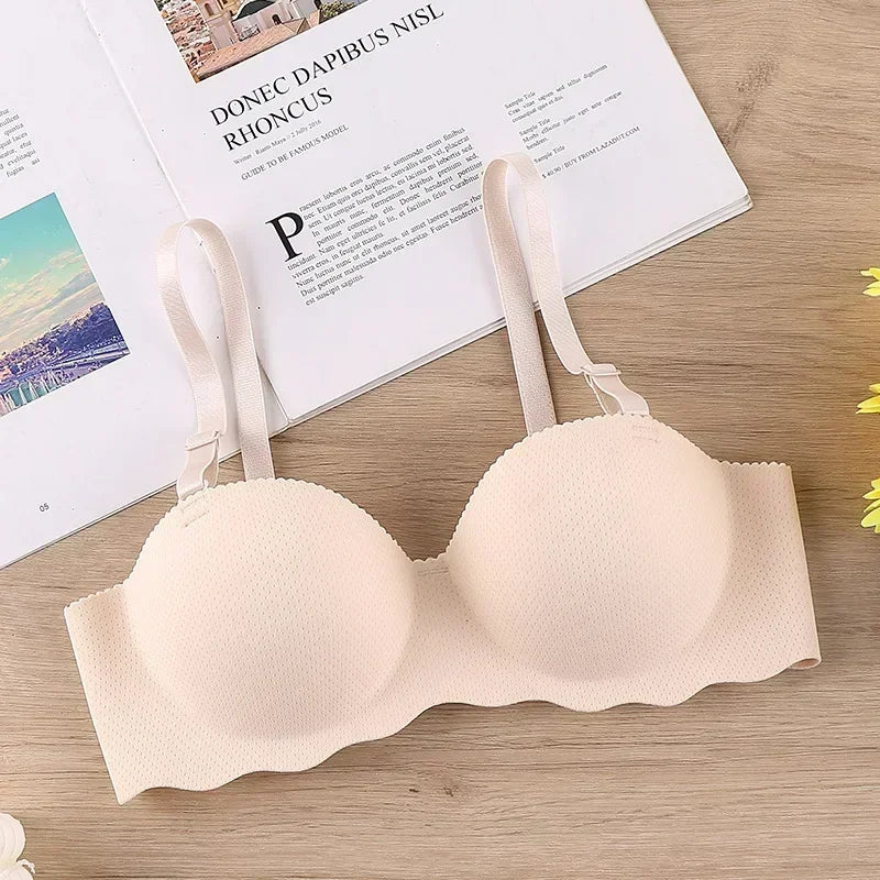 Sexy Bras Push Up Seamless Underwear Women Solid Color Wireless Lingerie Feamle One-pieces Gather Convertible Straps Brassiere
