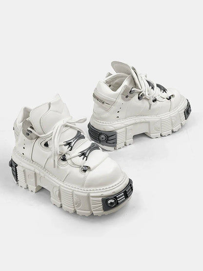 2025 New Female Gothic High-Top Platform Metal Hot Girl Punk Elevator Fried Street Casual Daddy Shoes Women