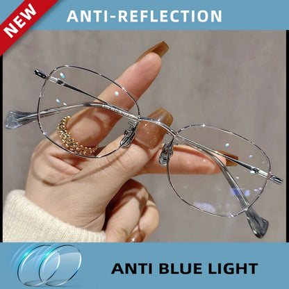 EYORA Ultralight Luxury Alloy Small Frame Reading Glasses Anti Blue Light Myopia and Hyperopia Photochromic Prescription Eyewear