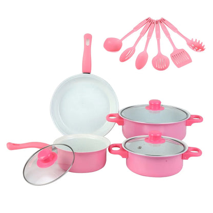 13pcs Non-Stick Cookware Set Soup Pot Frying Pan and Milk Pot Premium Milk Pot Maifan Stone Frying Pan Coating Kitchen Utensil