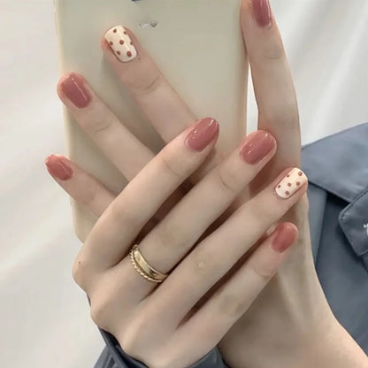 24Pcs/Box Charming Pink Flame Short Detachable Finished Fingernails Ballet Wearable Fake Nails press on Square Head Full Cover