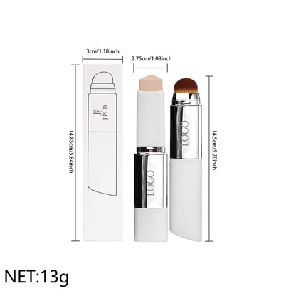 Two-in-one Brush Foundation Stick 13g, Double-head Lightweight and Smooth Concealer Foundation Lotion