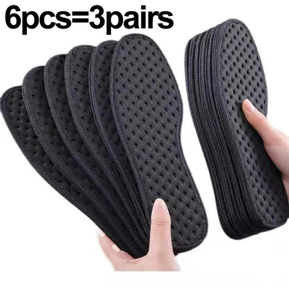 6Pcs Bamboo Charcoal Deodorant Insoles Mesh Breathable Absorb-Sweat Shoe Pads Men Running Sports Shoes Insert Deodorant Insole