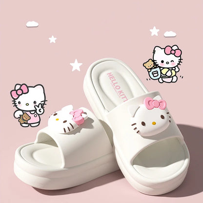 Sanrio Hello Kitty EVA Cloud Slippers, Official Cute Girly Indoor Slides for Women, Non-Slip Soft Sole Comfortable Home Sandals